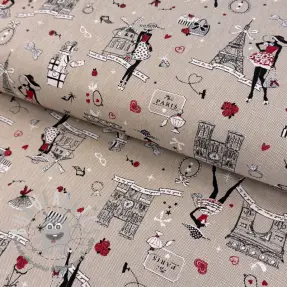 Tessuto decorativo Linenlook Cute Paris multico