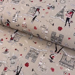 Tessuto decorativo Linenlook Cute Paris multico