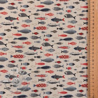 Tessuto decorativo Linenlook Aquarium multico