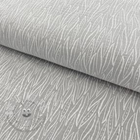 Mussola/Doppia garza Leaves light grey