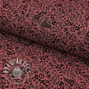 Mussola/Doppia garza Paisley flowers bordeaux