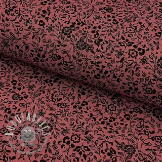 Mussola/Doppia garza Paisley flowers bordeaux