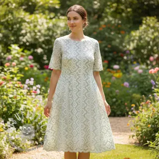 Tessuto di cotone EMBROIDERY Lilian mint