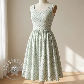 Tessuto di cotone EMBROIDERY Lilian mint