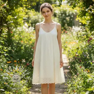 Tessuto di cotone EMBROIDERY Rosemary white