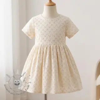 Tessuto di cotone EMBROIDERY Rosemary off white