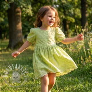 Tessuto di cotone EMBROIDERY Rosemary lime