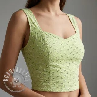 Tessuto di cotone EMBROIDERY Rosemary lime