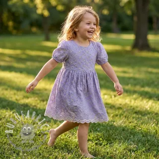 Tessuto di cotone EMBROIDERY Rosemary lilac
