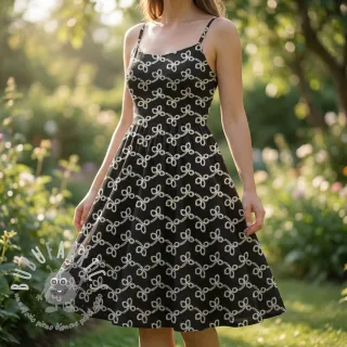 Tessuto di cotone EMBROIDERY Rosemary black