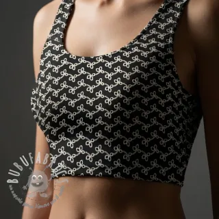 Tessuto di cotone EMBROIDERY Rosemary black