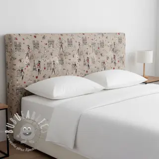 Tessuto decorativo Linenlook Cute Paris multico