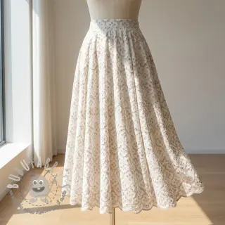 Tessuto di cotone EMBROIDERY Lilian natural