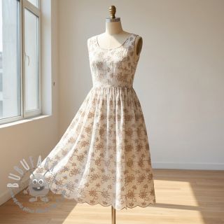 Tessuto di cotone EMBROIDERY Lilian ecru