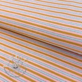 Jersey LUREX Stripes ochre silver