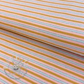 Jersey LUREX Stripes ochre silver