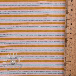 Jersey LUREX Stripes ochre silver