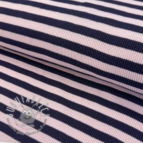 Jersey WAFFLE YARN DYED Stripes navy lilac