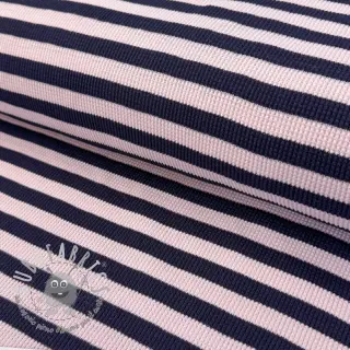 Jersey WAFFLE YARN DYED Stripes navy lilac