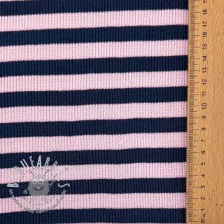 Jersey WAFFLE YARN DYED Stripes navy lilac