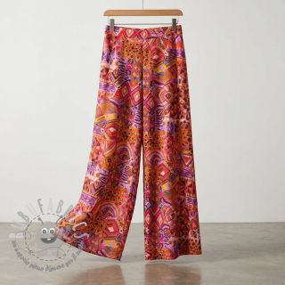 Tessuto di cotone VOILE Abstract ochre digital print