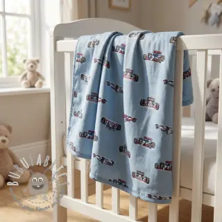 Tessuto di cotone Cars light blue