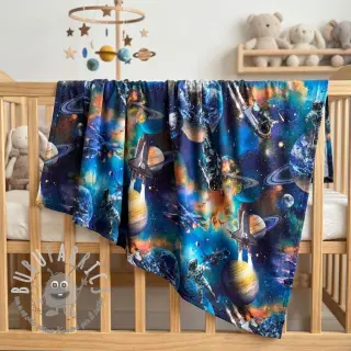 Tessuto di cotone Space navy digital print