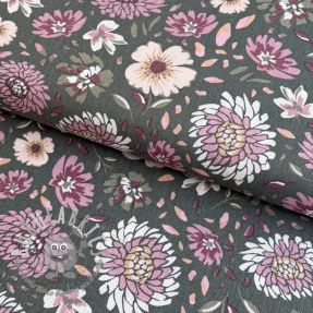 Lino con viscosa Flowers seaweed