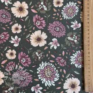 Lino con viscosa Flowers seaweed