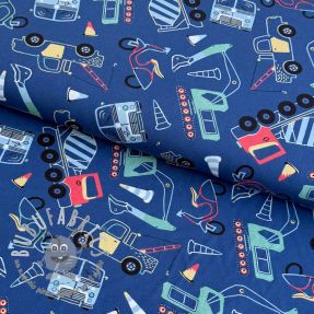 Tessuto di cotone Vehicles blue
