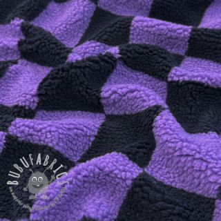 Tessuto per cappotti TEDDY JACQUARD Checks purple