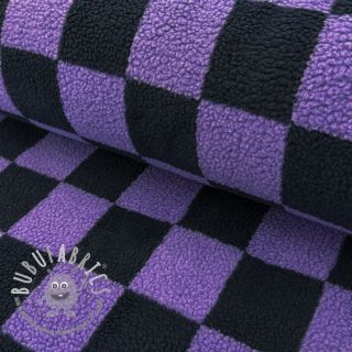 Tessuto per cappotti TEDDY JACQUARD Checks purple
