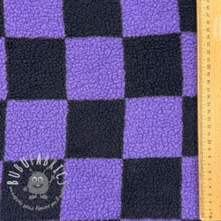Tessuto per cappotti TEDDY JACQUARD Checks purple