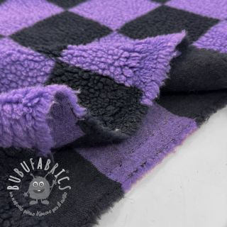 Tessuto per cappotti TEDDY JACQUARD Checks purple