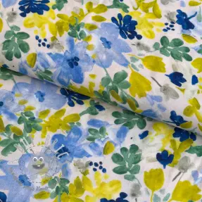 Viscosa STRETCH Flowers off white digital print