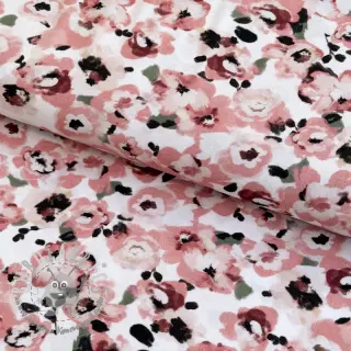 Viscosa POPLIN STRETCH Flowers white digital print