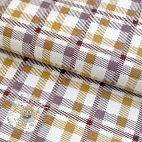 Tessuto di cotone FLANNEL Checks and checks ochre