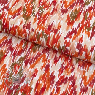 Viscosa POPLIN STRETCH Stroke orange digital print