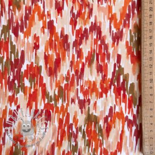 Viscosa POPLIN STRETCH Stroke orange digital print