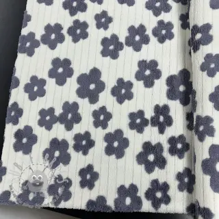 Tessuto per cappotti TEDDY Flower power lavender 2nd class