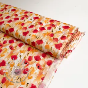 Viskóza RAYON POPLIN Poppys design C