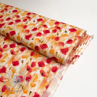 Viscosa RAYON POPLIN Poppys design C