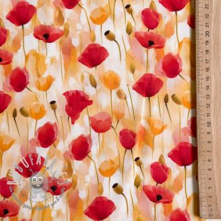 Viscosa RAYON POPLIN Poppys design C