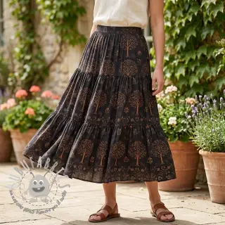 Viscosa RAYON POPLIN Dark barrock design A