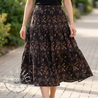 Viscosa RAYON POPLIN Dark barrock design A