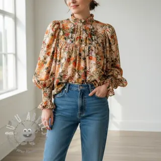 Viscosa RAYON POPLIN Wild flowers design A