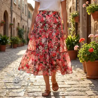 Viscosa RAYON POPLIN Wild flowers design B