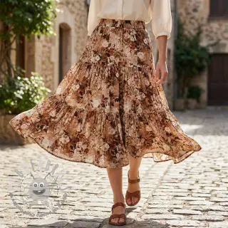 Viscosa RAYON POPLIN Wild flowers design C