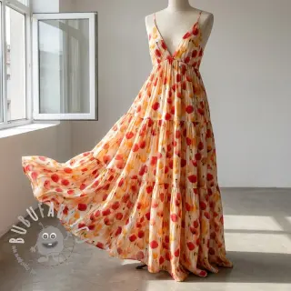 Viscosa RAYON POPLIN Poppys design C