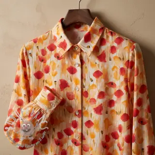 Viscosa RAYON POPLIN Poppys design C